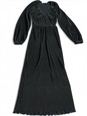 Petal & Pup Pleated Maxi Dress Size 0 Long Sleeve V Neck Formal Wedding Guest